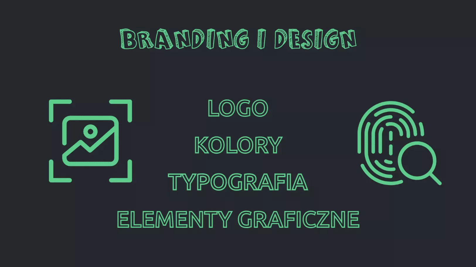 Design-i-branding-preview Grafika z ikonami brandingu pokazująca logo, kolory, typografię i elementy graficzne marki
